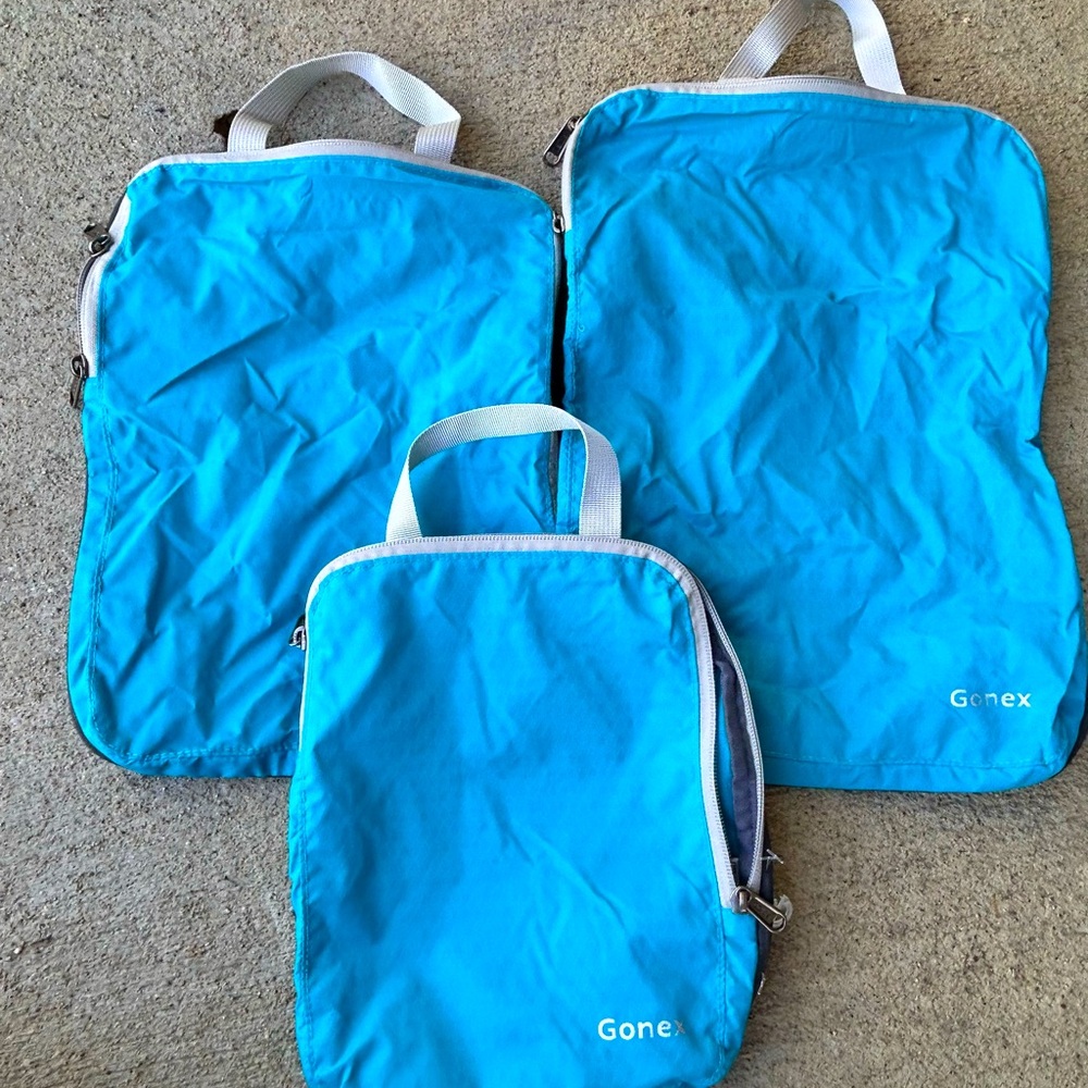 Gonex travel packing cubes set of 3 sizes blue